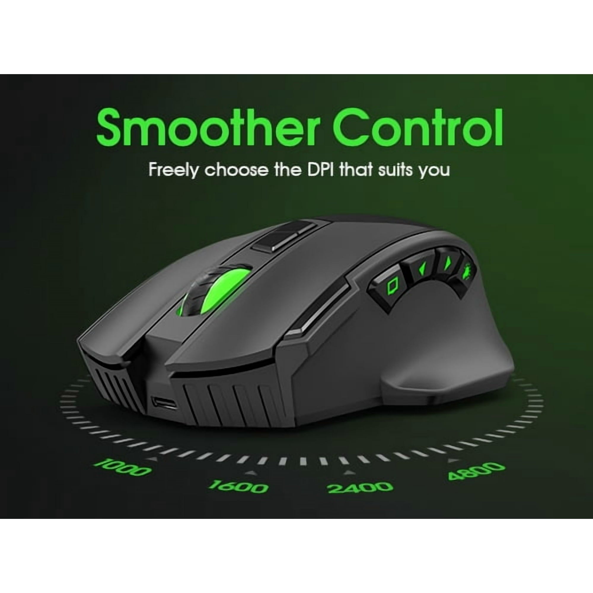 Wireless Gaming Mouse, 16000 DPI Adjustable, Bluetooth 5.2 & 2.4GHz Dual Mode, Lightweight, 10 Buttons, RGB Lighting, for PC Gaming & Office, Muzpu (Black)
